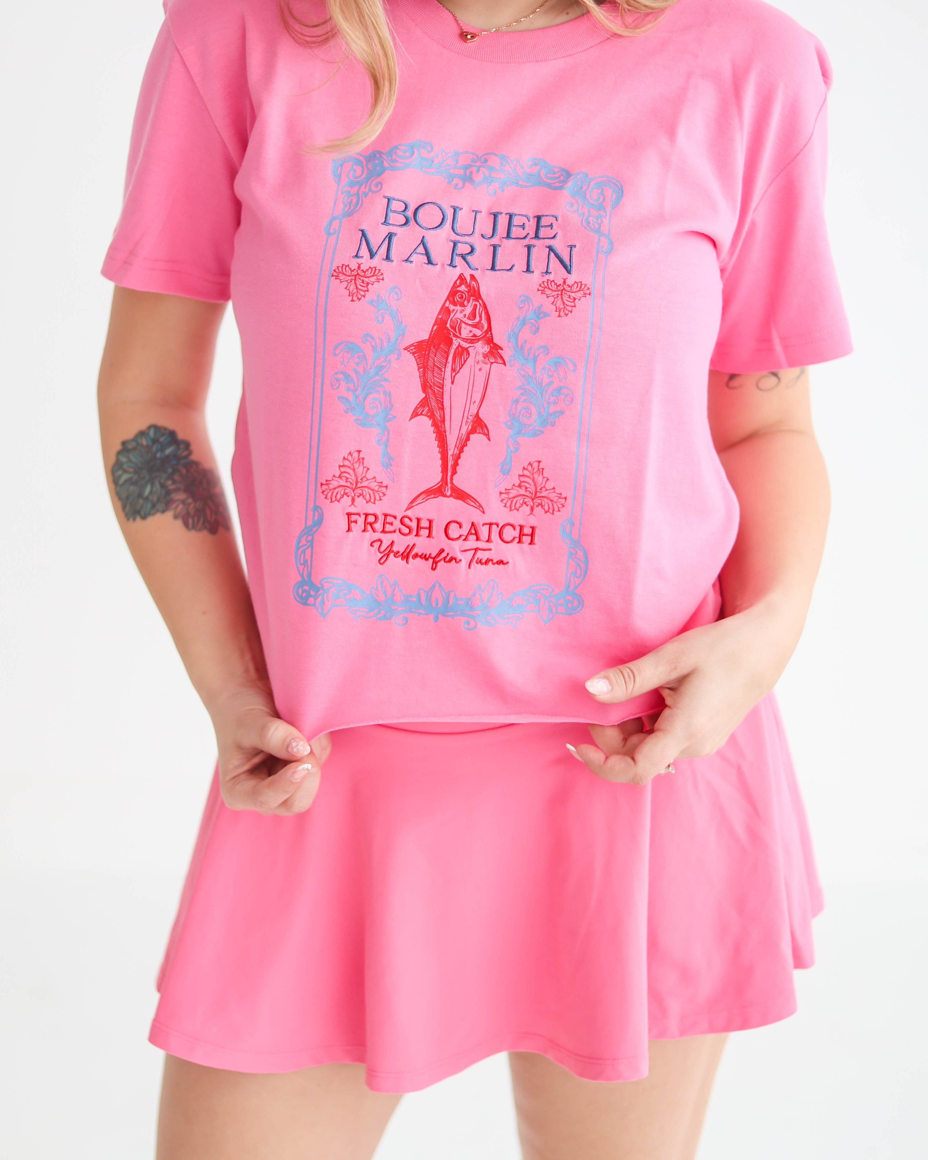 Fresh Catch Tee Pink Crop