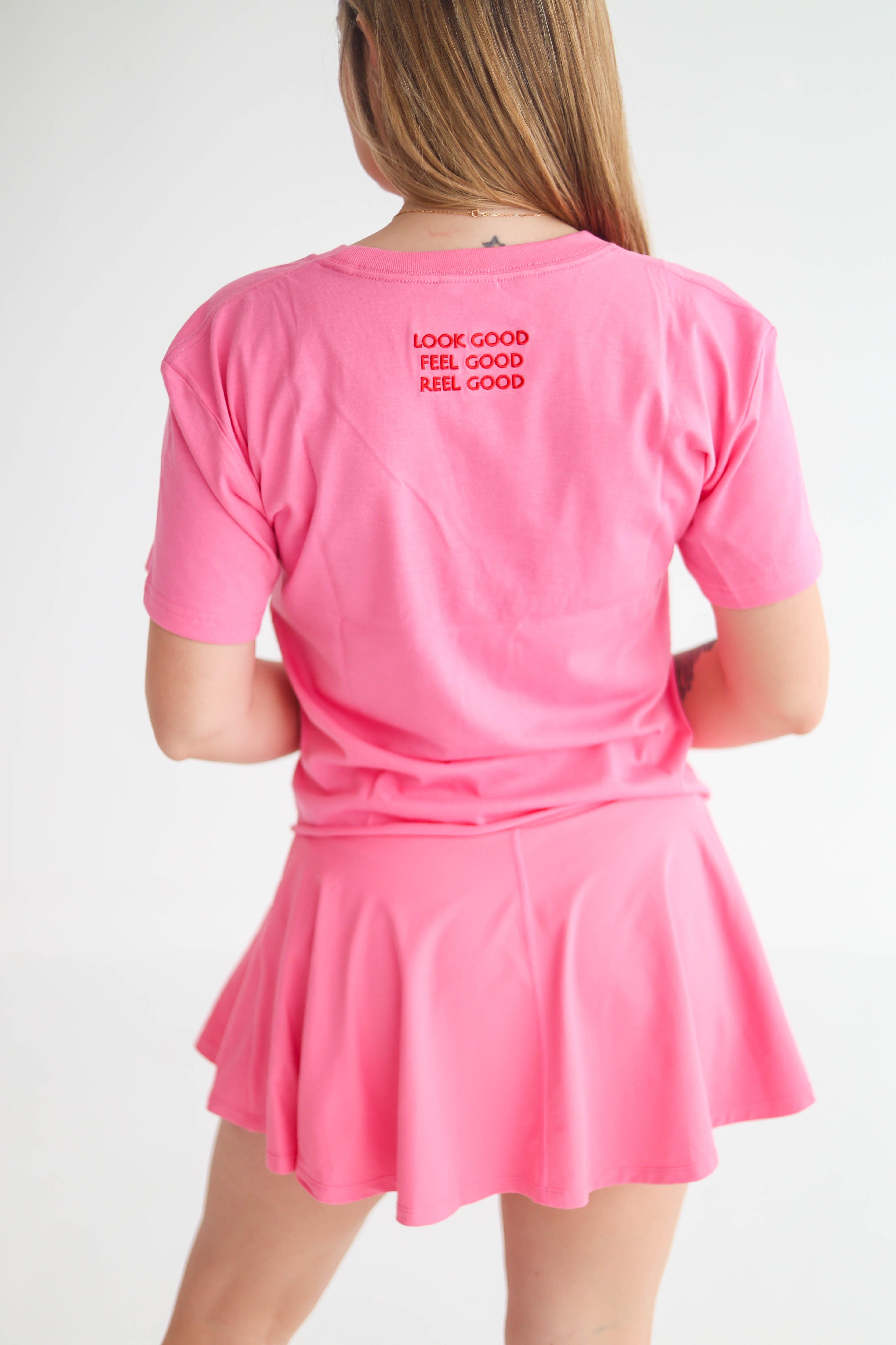 Fresh Catch Tee Pink Crop