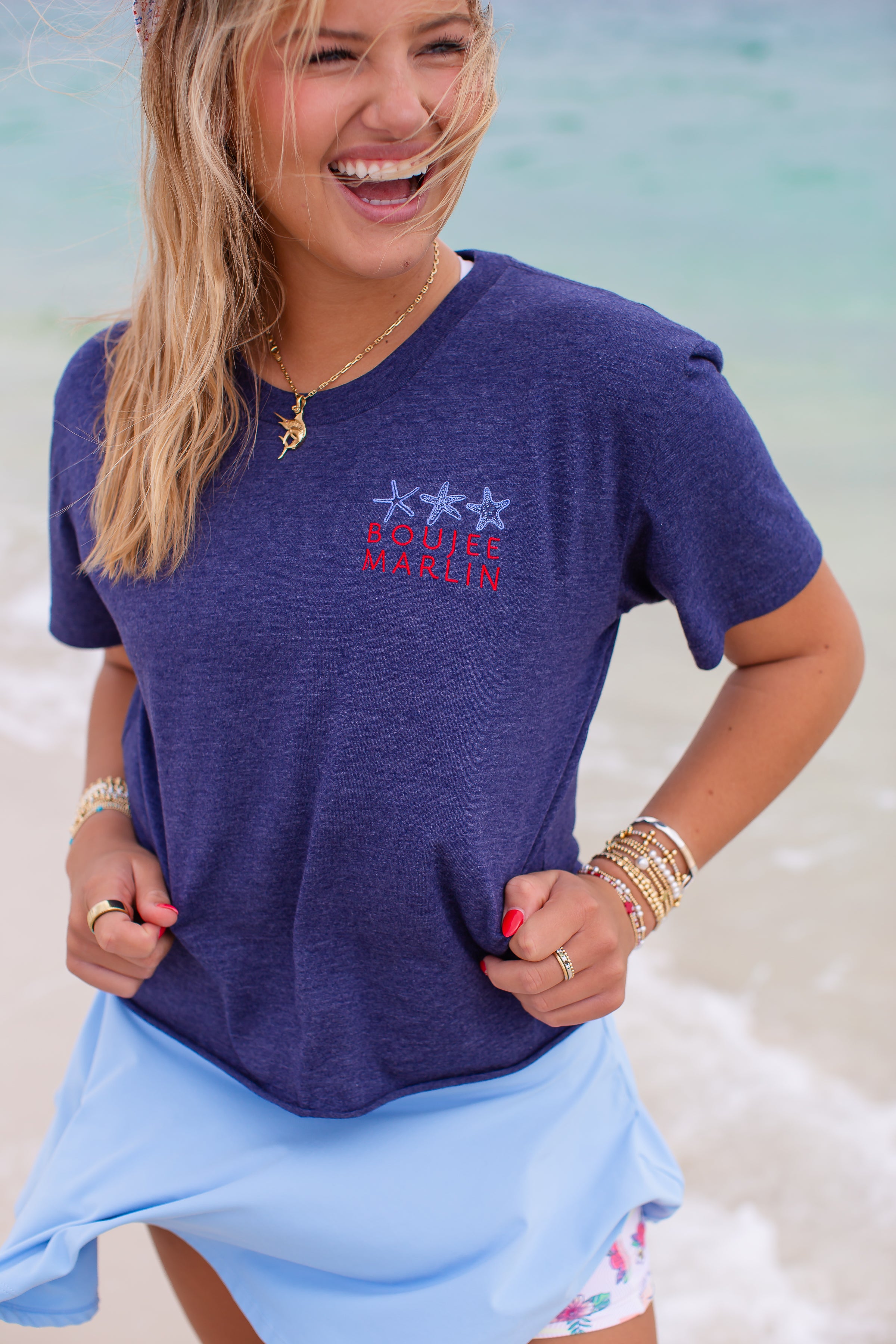 American Seas Crop Tee – Boujee Marlin