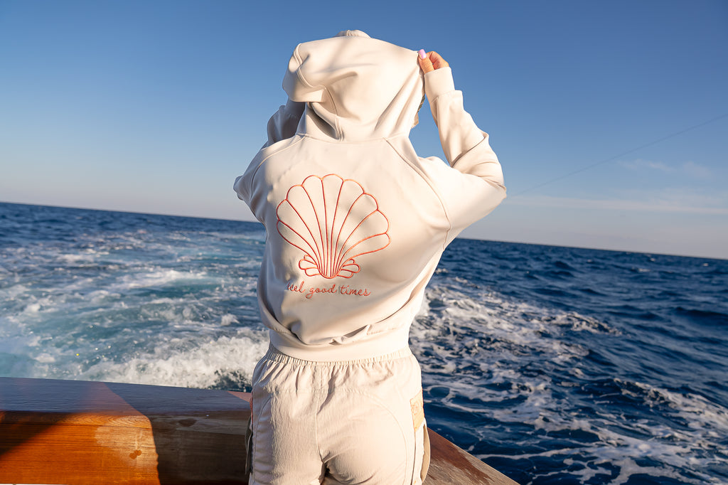 Seashell Breezy Crop Hoodie